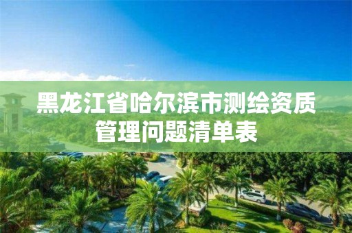 黑龙江省哈尔滨市测绘资质管理问题清单表