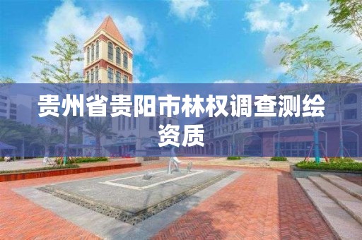 贵州省贵阳市林权调查测绘资质