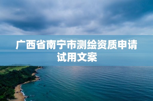 广西省南宁市测绘资质申请试用文案