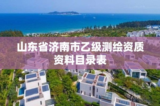 山东省济南市乙级测绘资质资料目录表