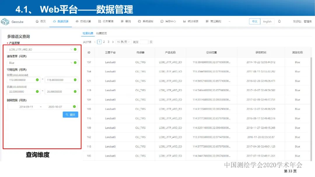 GeoCube: 面向大规模分析的多源对地观测时空立方体