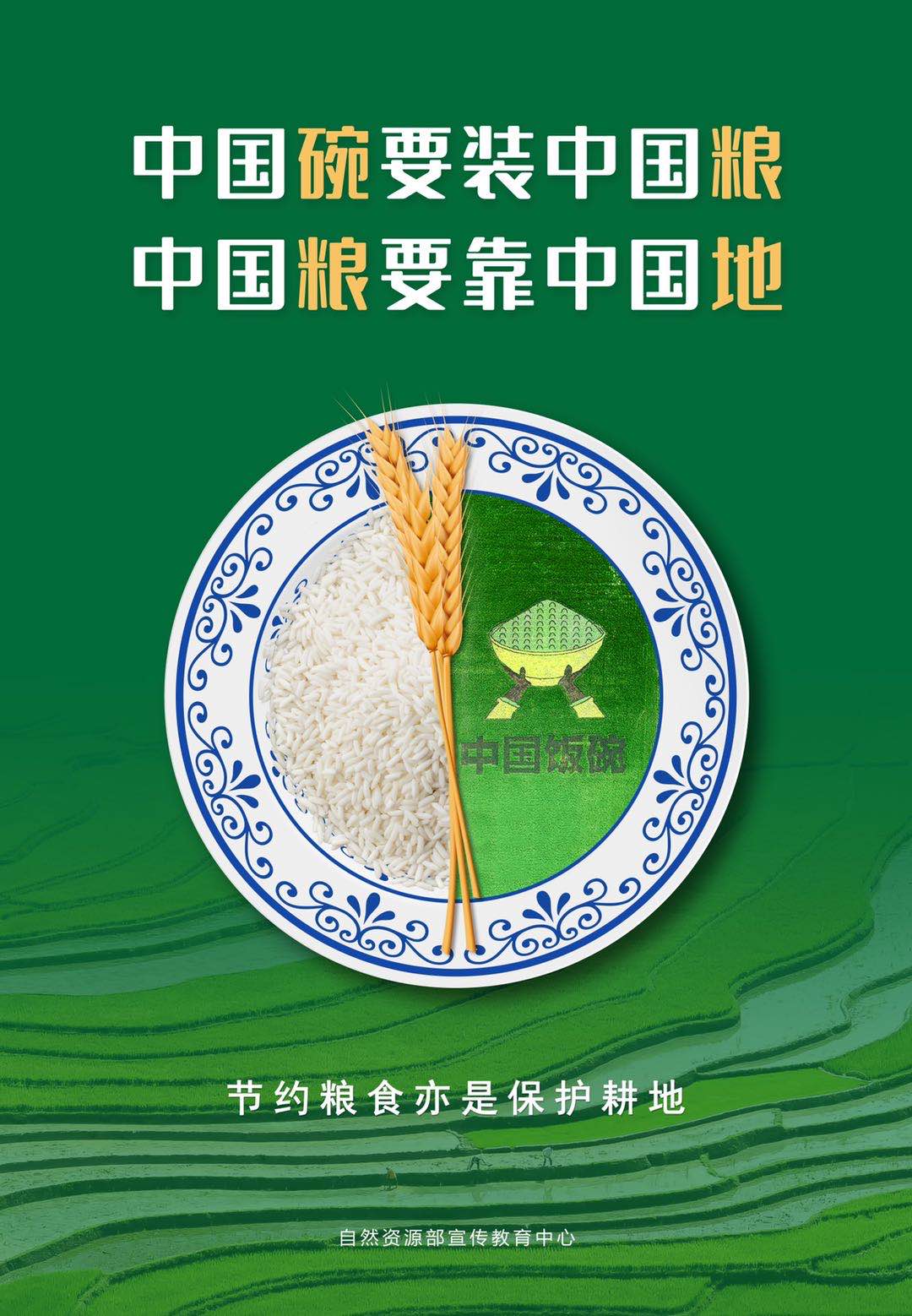 节约粮食保护耕地专题海报下载