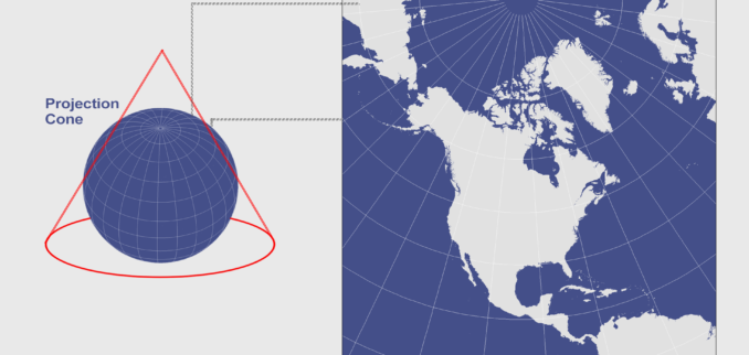 圆锥投影：Lambert，Albers和Polyconic