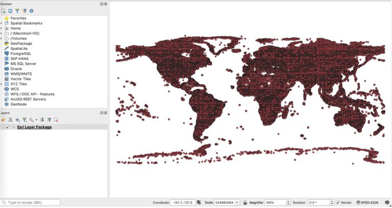 如何在 QGIS 中导入 Esri 图层包