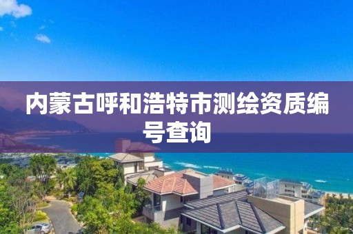 内蒙古呼和浩特市测绘资质编号查询