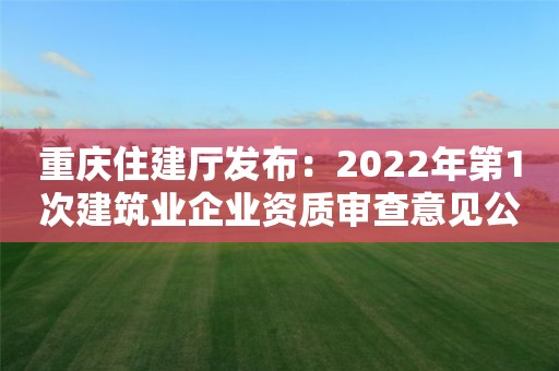 重庆住建厅发布：2022年第1次建筑业企业资质审查意见公示