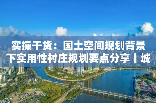 实操干货：国土空间规划背景下实用性村庄规划要点分享丨城市数据派