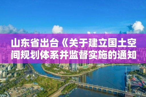 山东省出台《关于建立国土空间规划体系并监督实施的通知》