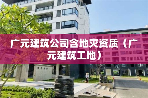 广元建筑公司含地灾资质（广元建筑工地）