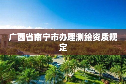 广西省南宁市办理测绘资质规定