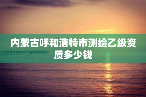 内蒙古呼和浩特市测绘乙级资质多少钱