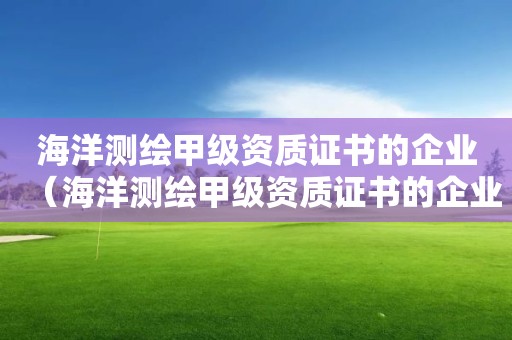 海洋测绘甲级资质证书的企业（海洋测绘甲级资质证书的企业有哪些）