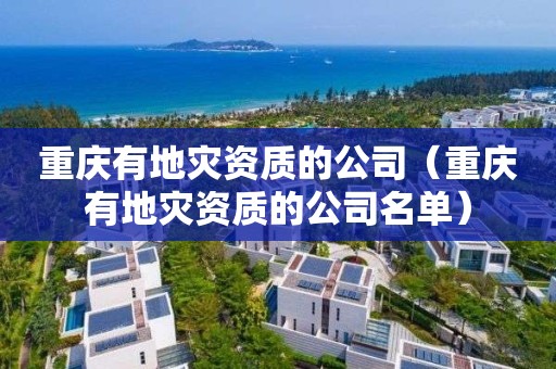 重庆有地灾资质的公司（重庆有地灾资质的公司名单）