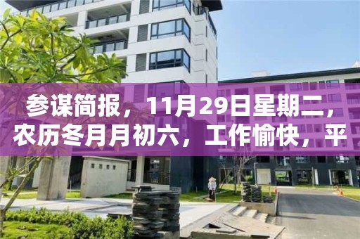 参谋简报，11月29日星期二，农历冬月月初六，工作愉快，平安喜乐