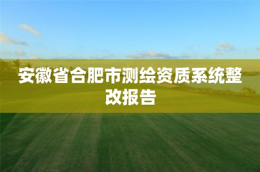 安徽省合肥市测绘资质系统整改报告