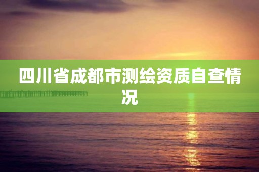 四川省成都市测绘资质自查情况