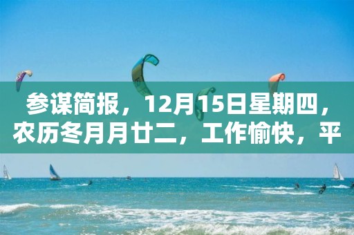 参谋简报，12月15日星期四，农历冬月月廿二，工作愉快，平安喜乐