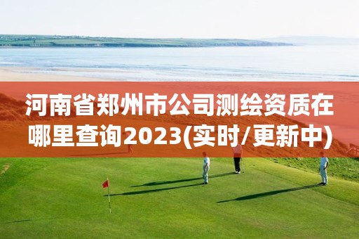 河南省郑州市公司测绘资质在哪里查询2023(实时/更新中)