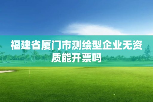 福建省厦门市测绘型企业无资质能开票吗