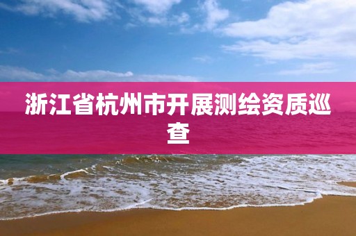 浙江省杭州市开展测绘资质巡查