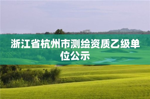 浙江省杭州市测绘资质乙级单位公示