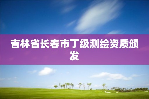 吉林省长春市丁级测绘资质颁发