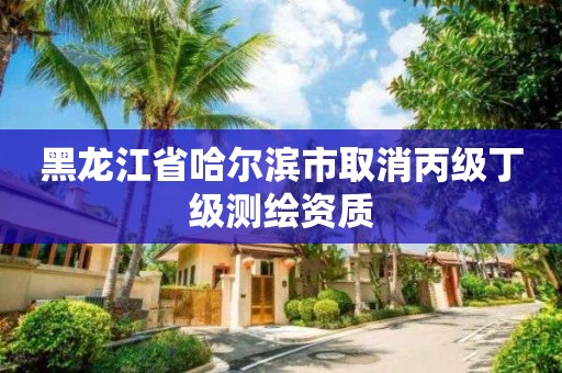 黑龙江省哈尔滨市取消丙级丁级测绘资质