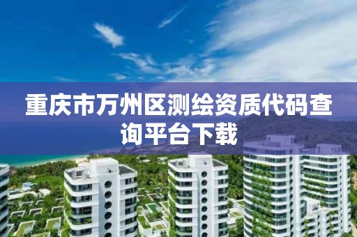 重庆市万州区测绘资质代码查询平台下载