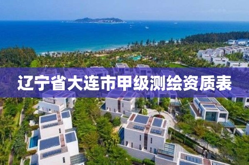 辽宁省大连市甲级测绘资质表