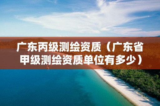 广东丙级测绘资质（广东省甲级测绘资质单位有多少）