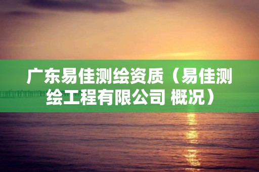 广东易佳测绘资质（易佳测绘工程有限公司 概况）