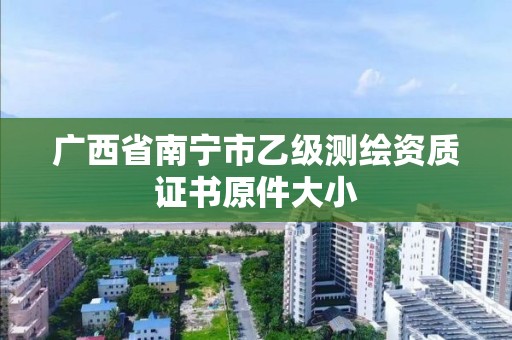 广西省南宁市乙级测绘资质证书原件大小