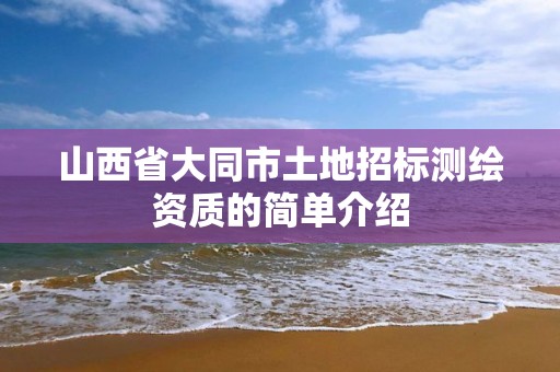 山西省大同市土地招标测绘资质的简单介绍