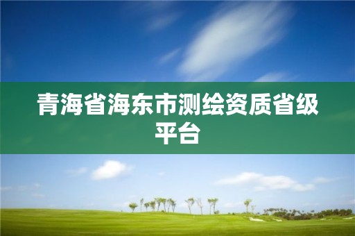 青海省海东市测绘资质省级平台