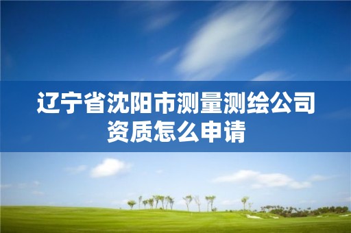 辽宁省沈阳市测量测绘公司资质怎么申请