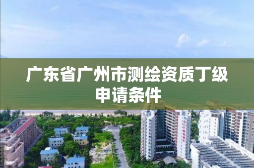 广东省广州市测绘资质丁级申请条件