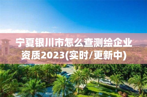 宁夏银川市怎么查测绘企业资质2023(实时/更新中)