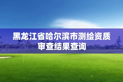 黑龙江省哈尔滨市测绘资质审查结果查询