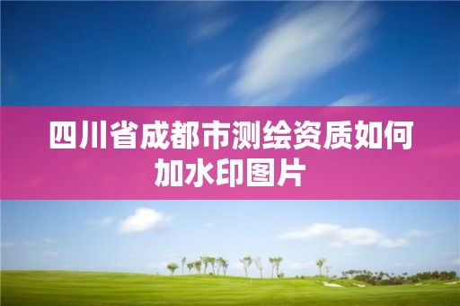 四川省成都市测绘资质如何加水印图片