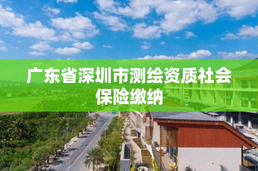 广东省深圳市测绘资质社会保险缴纳