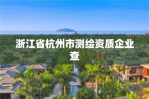 浙江省杭州市测绘资质企业查