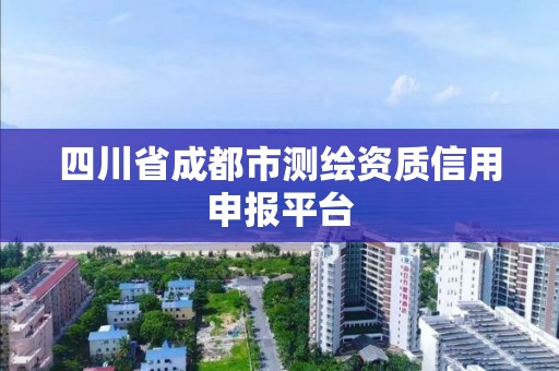 四川省成都市测绘资质信用申报平台