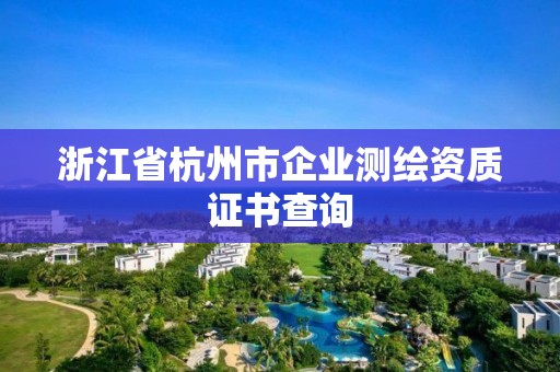 浙江省杭州市企业测绘资质证书查询