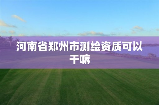 河南省郑州市测绘资质可以干嘛