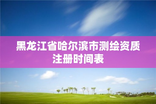 黑龙江省哈尔滨市测绘资质注册时间表