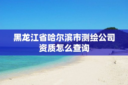 黑龙江省哈尔滨市测绘公司资质怎么查询