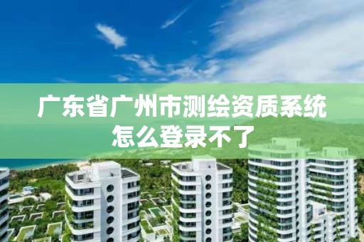 广东省广州市测绘资质系统怎么登录不了