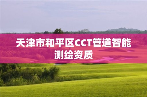 天津市和平区CCT管道智能测绘资质