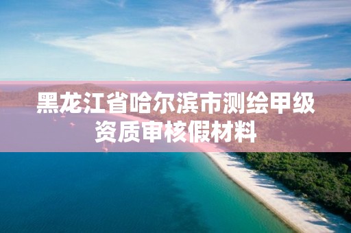 黑龙江省哈尔滨市测绘甲级资质审核假材料