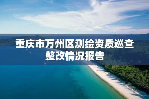 重庆市万州区测绘资质巡查整改情况报告